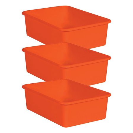 Teacher Created Resources Orange Large Plastic Storage Bin, 3PK 20412